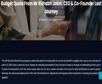 Budget Quote From Mr Rishabh Jalan, CEO & Co-Founder Last Journey Budget Quote From Mr Rishabh Jalan, CEO & Co-Founder Last Journey